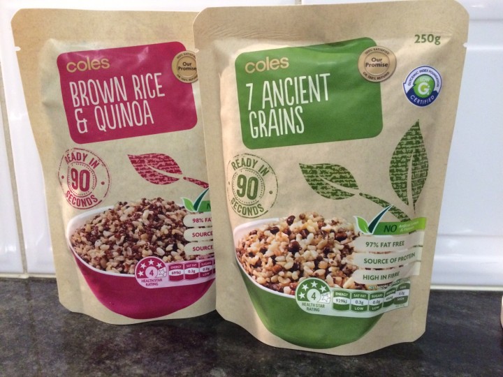 Brown rice and quinoa and 7 ancient grains, two options for quick and easy sides